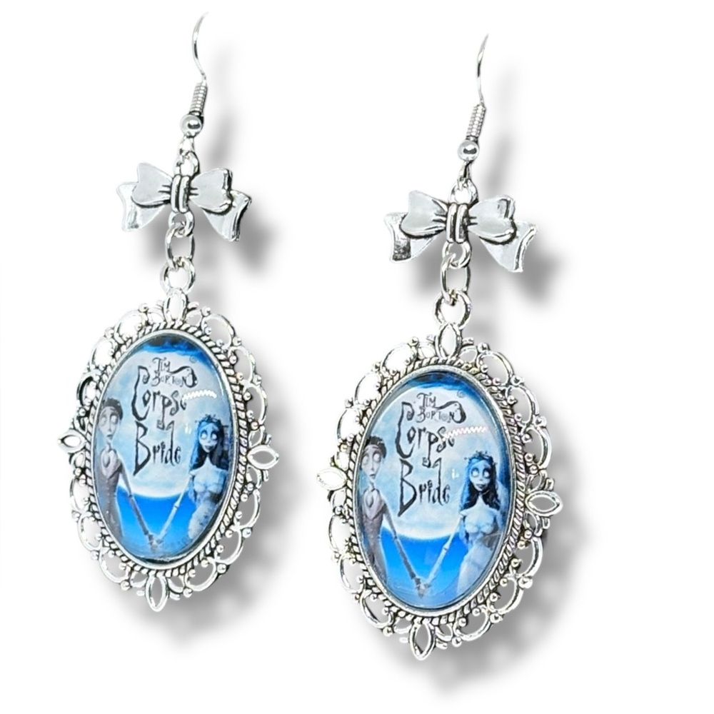 Corpse Bride Tim Burton’s Inspired Character Pendant 2 pairs Set of Earrings - Picture 4 of 7